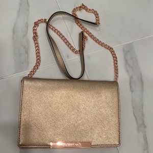 MICHAEL KORS ROSE GOLD SAFFIANO CROSSBODY